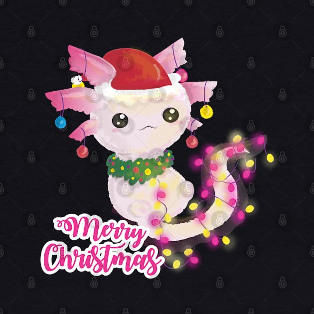 merry christmas axolotl santa by gossiprag